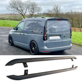 VW Caddy 2021 On SWB Trapezoid Side Bars in Matt Black